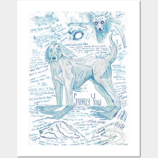 Snarly Yow Ghost Dog Study Posters and Art